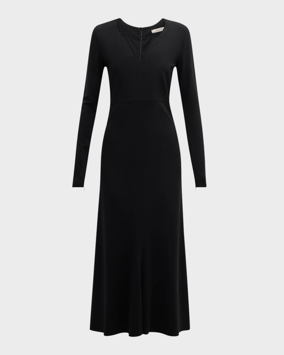 Soft Shape Long-Sleeve A-Line Midi Dress