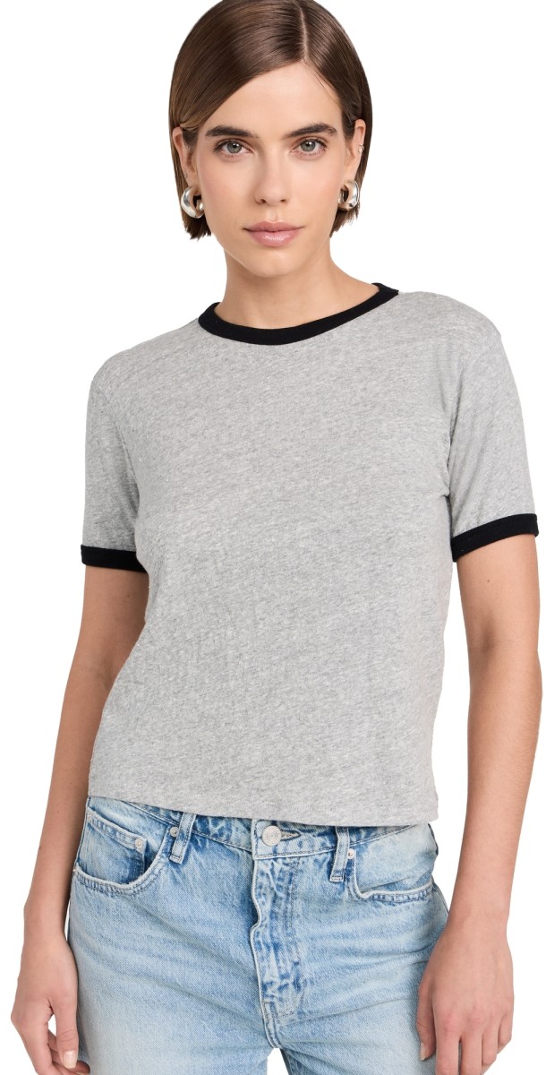 FRAME Vintage Baby Tee Heather Grey