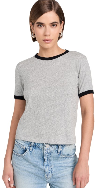 FRAME Vintage Baby Tee Heather Grey
