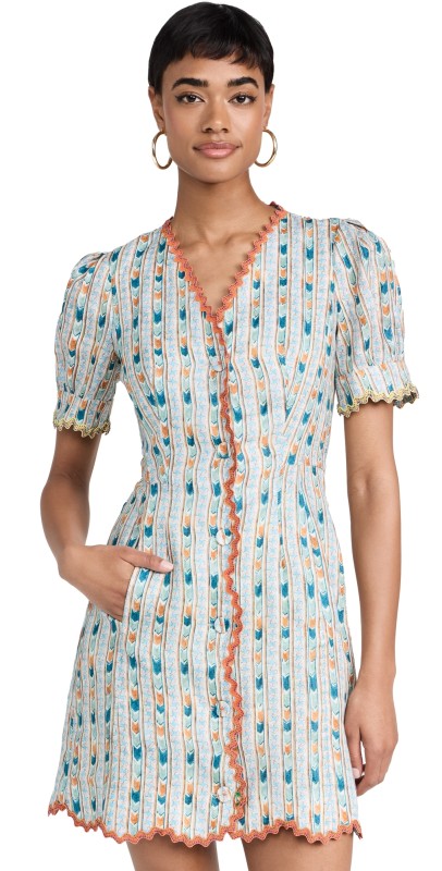 SALONI Marlee Dress Faience Floral Cloud