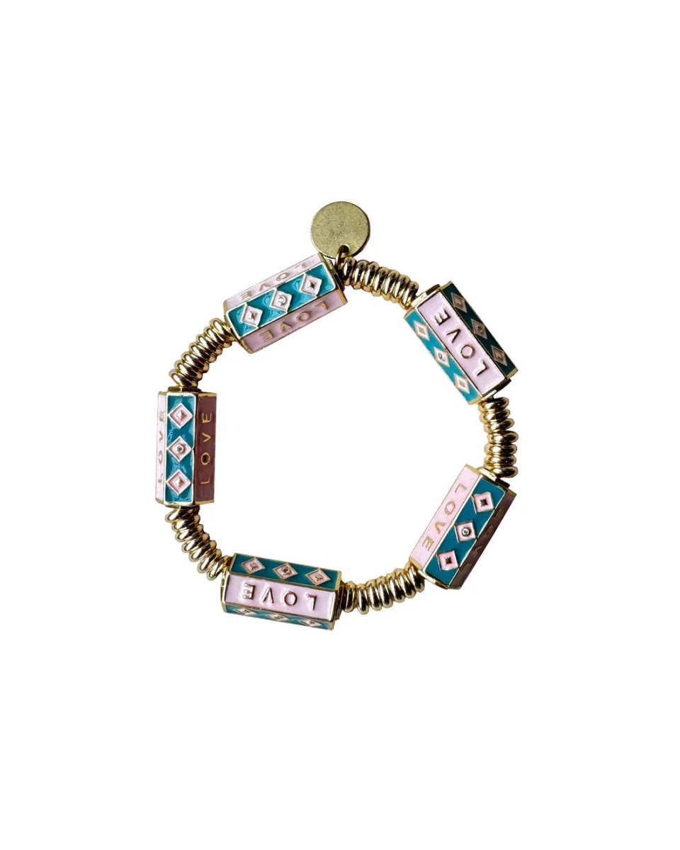 Positive Vibes Bracelet Pink