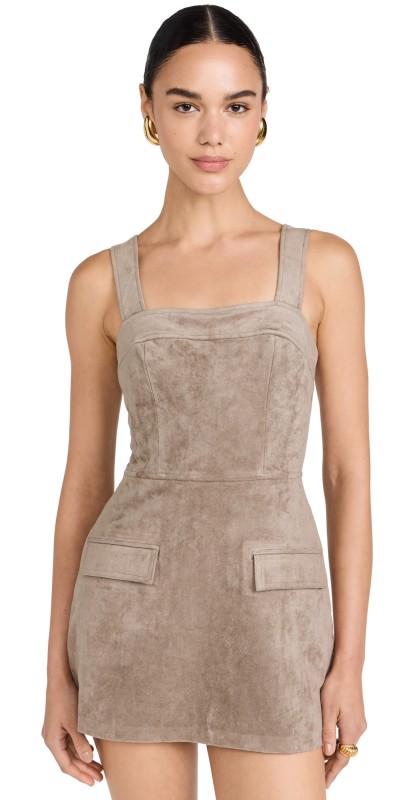 Amanda Uprichard Yorke Skort Romper Taupe