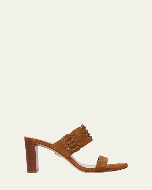 Georgie Woven Suede Mule Sandals