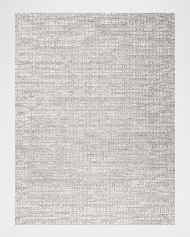Alpine Hand-Loomed Silver & Ivory Rug, 10' x 14'