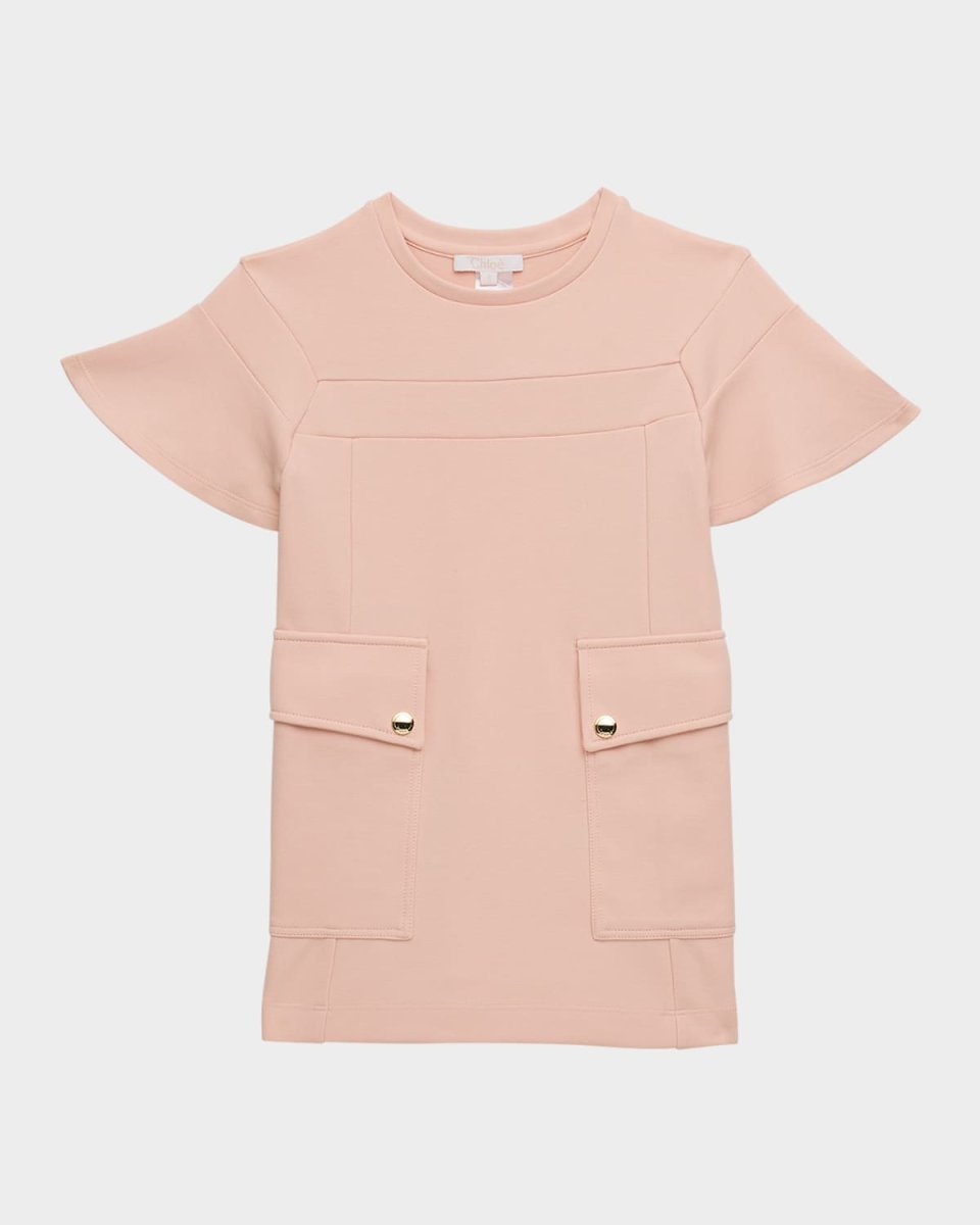 Girl's Engraved Logo-Print Dress, Size 4-6