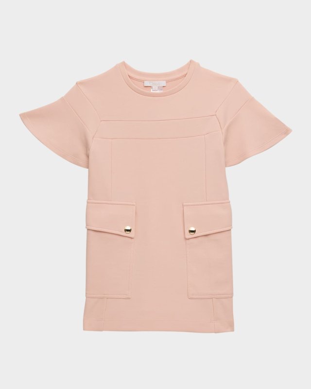 Girl's Engraved Logo-Print Dress, Size 4-6