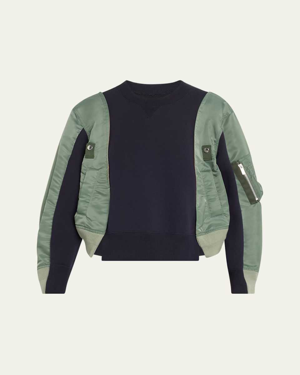 Mixed-Media Colorblock Sweatshirt