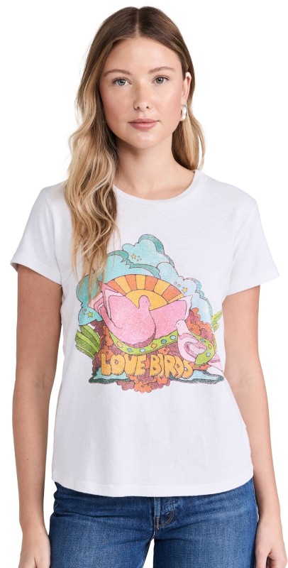MOTHER The Boxy Goodie Goodie Tee Love Birds