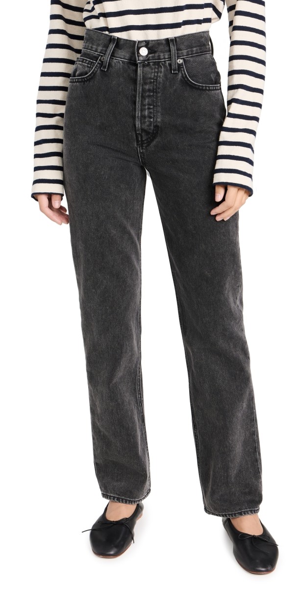 Veronica Beard Jean Daniela Straight Leg Jeans STONED WASHED ONYX