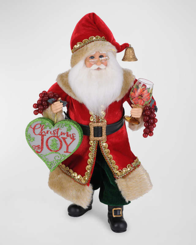 Lighted Christmas Joy Wine Santa