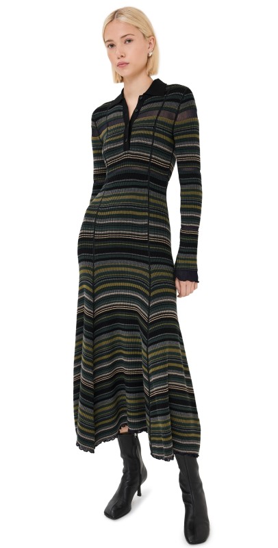 3.1 Phillip Lim Reversible Polo Maxi Dress Black Multi