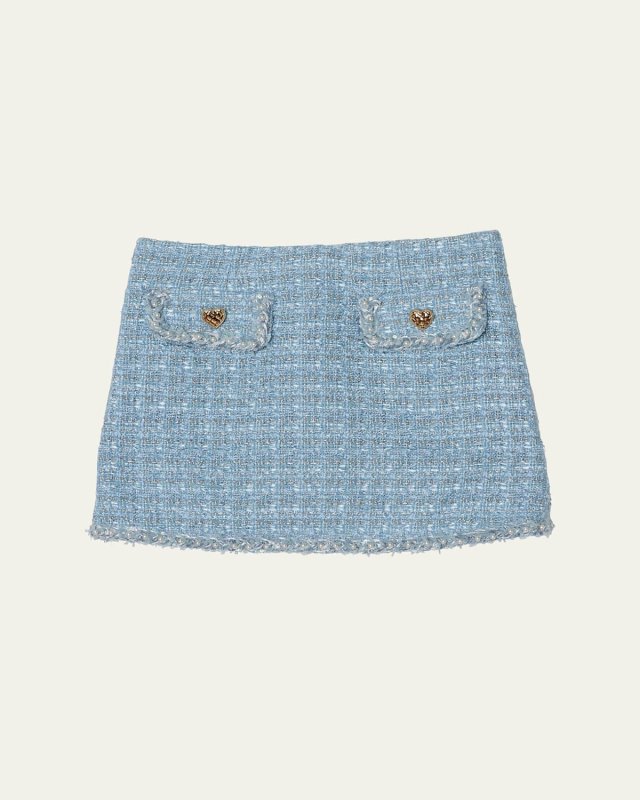 Girl's Aubazine Tweed Embellished Skirt, Size 12-