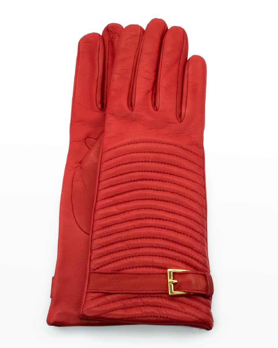 Cashmere-Lined Napa Belt Gloves