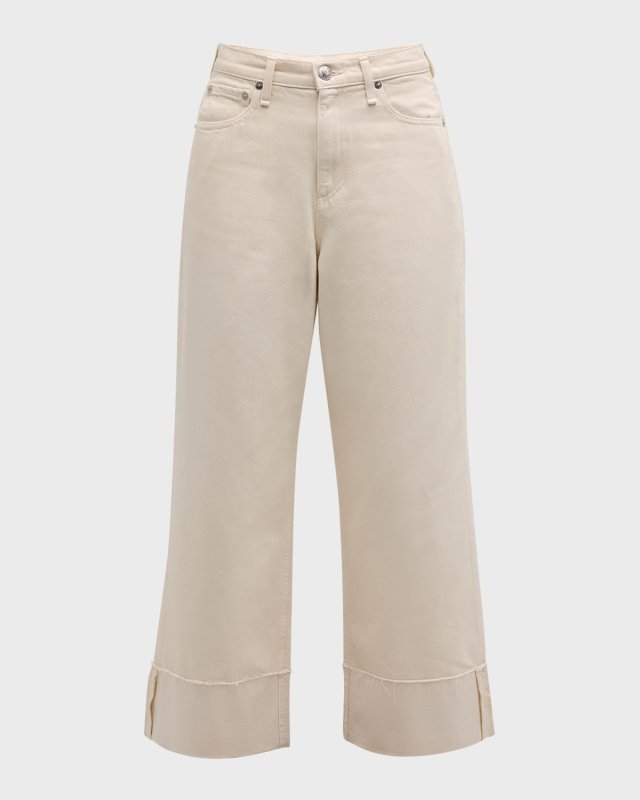 Andi Wide-Leg Cuffed Jeans