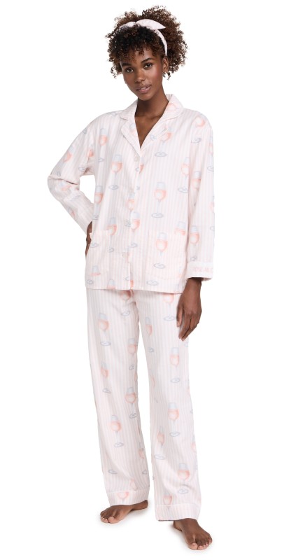PJ Salvage Flannel PJ Set White Linen