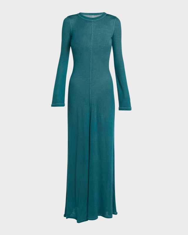 Cashmere Maxi Dress with Seamed Detail