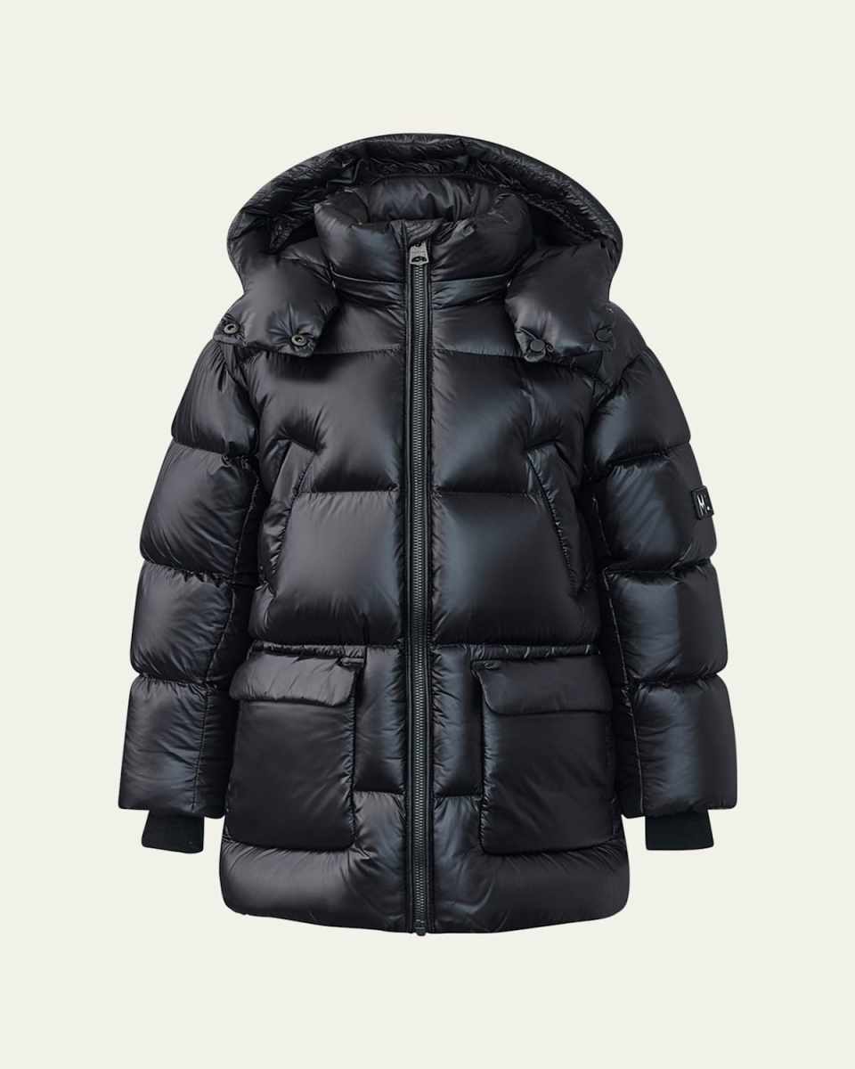 Kid's Kennie Puffer Hooded Parker, Size 2-