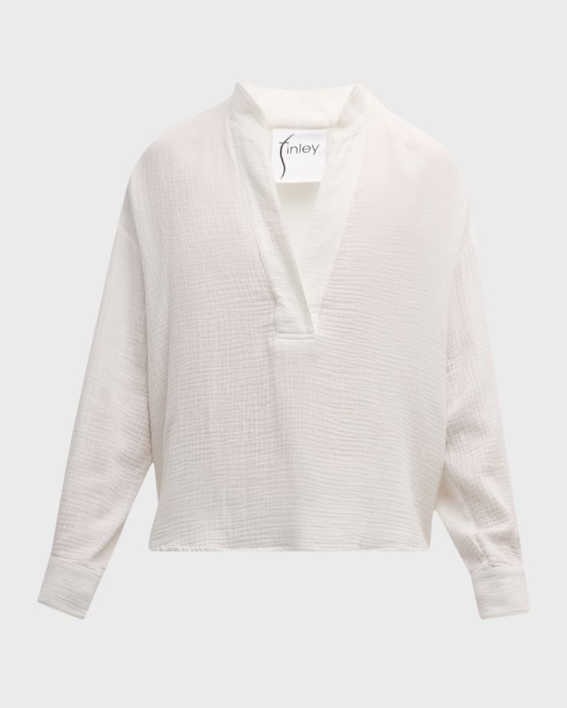 Elsa V-Neck Cotton Gauze Top