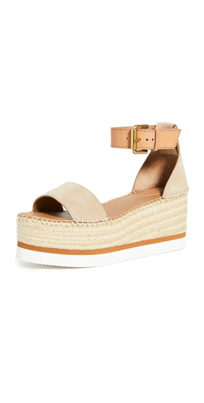 See by Chloé Glyn Flatform Espadrilles Natural/Beige
