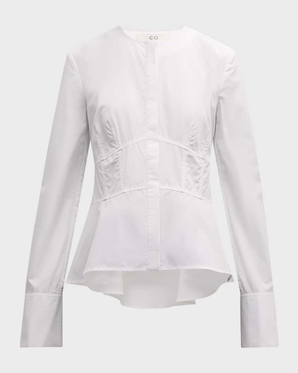 Tiered Long-Sleeve Peplum Top