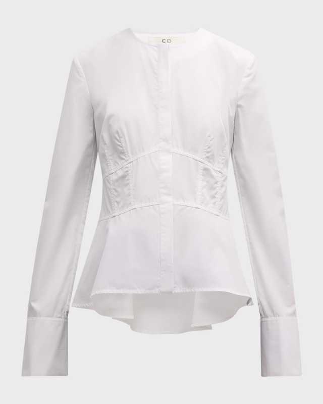 Tiered Long-Sleeve Peplum Top