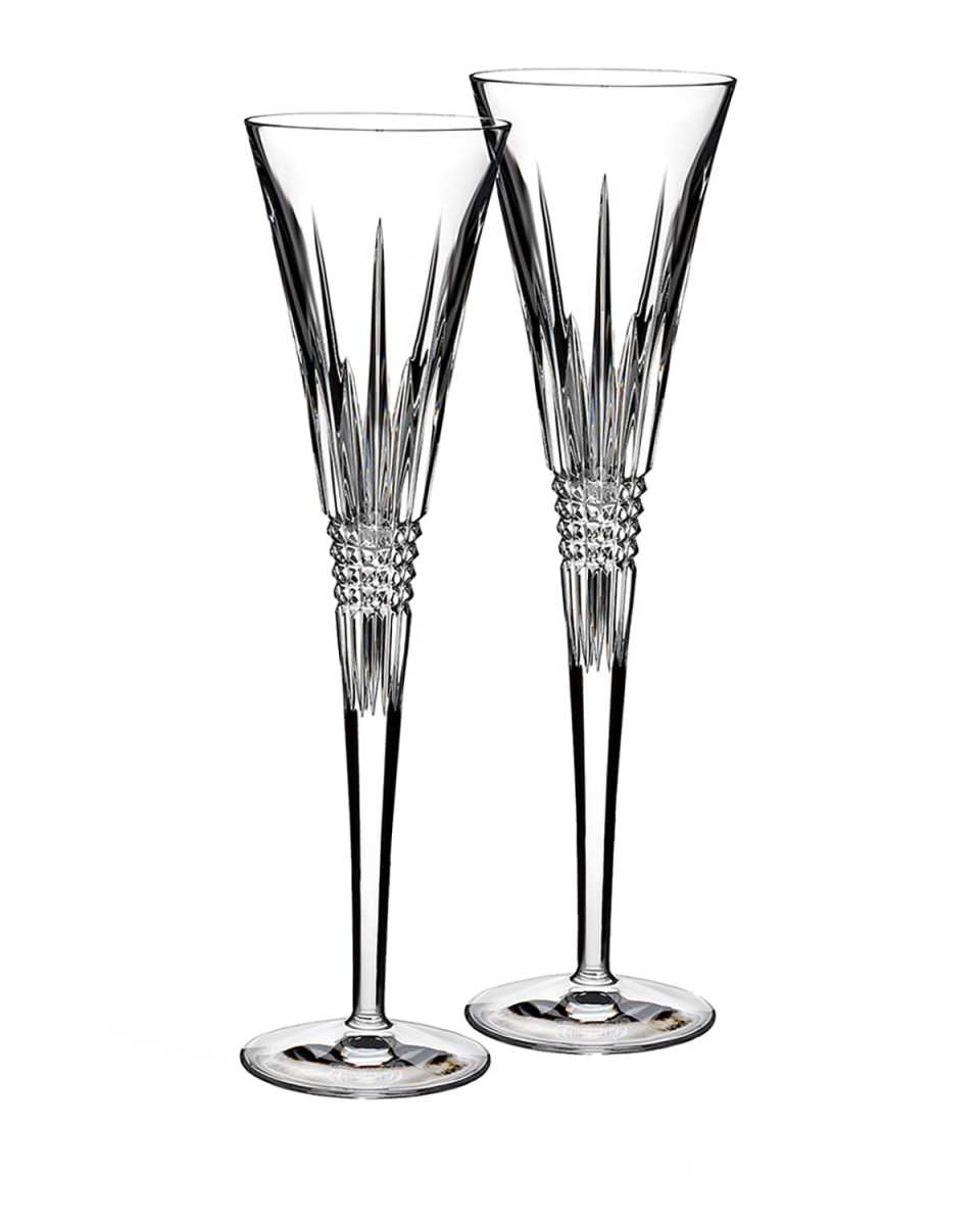 Set of Two Lismore Diamond Flutes
