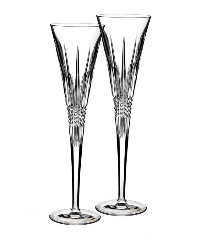 Set of Two Lismore Diamond Flutes