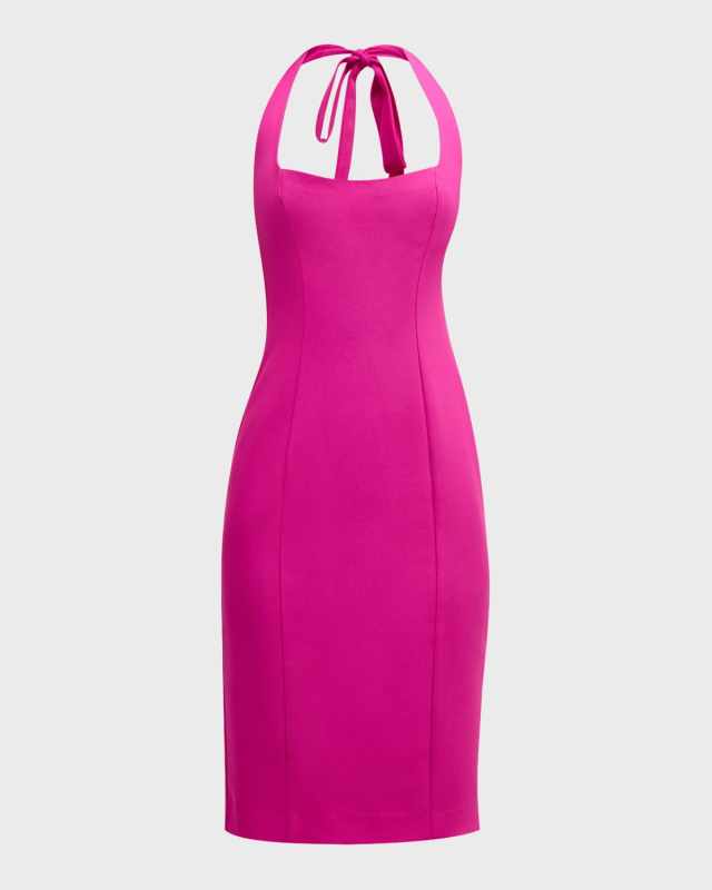 Zarela Knee-Length Halter Sheath Dress