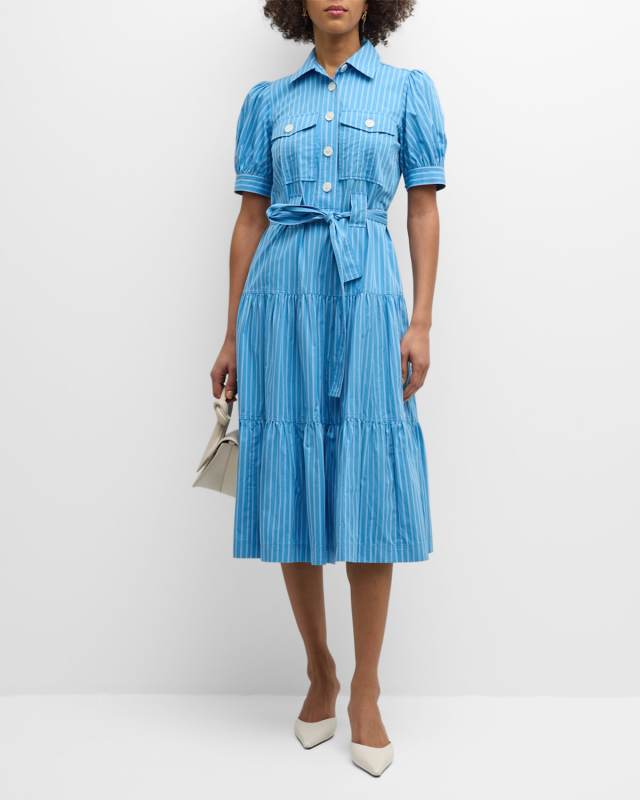 Buffy Striped Midi Utility Dress