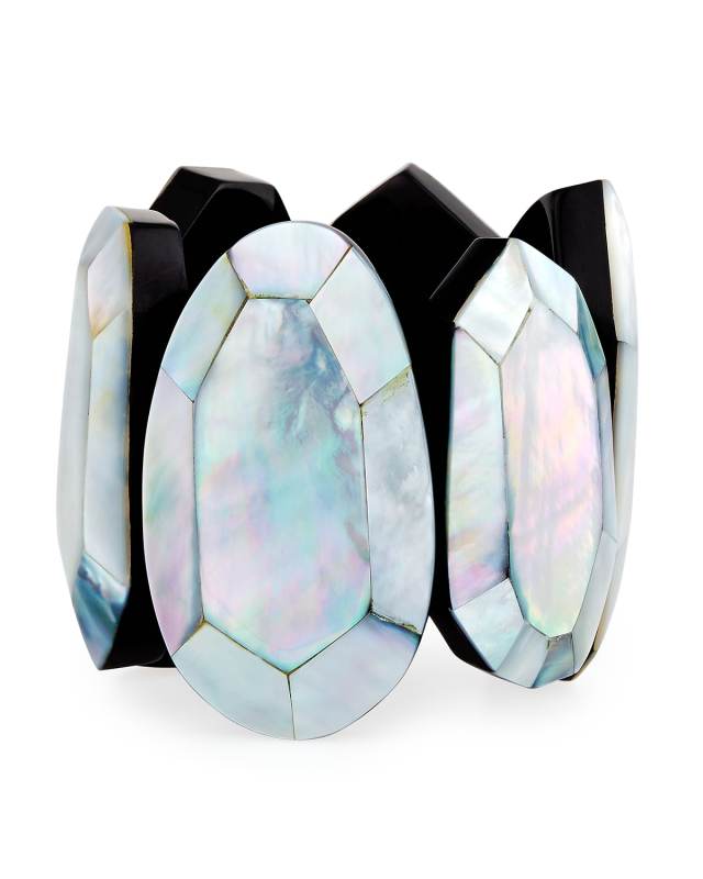 Faceted Mother-of-Pearl Stretch Bracelet