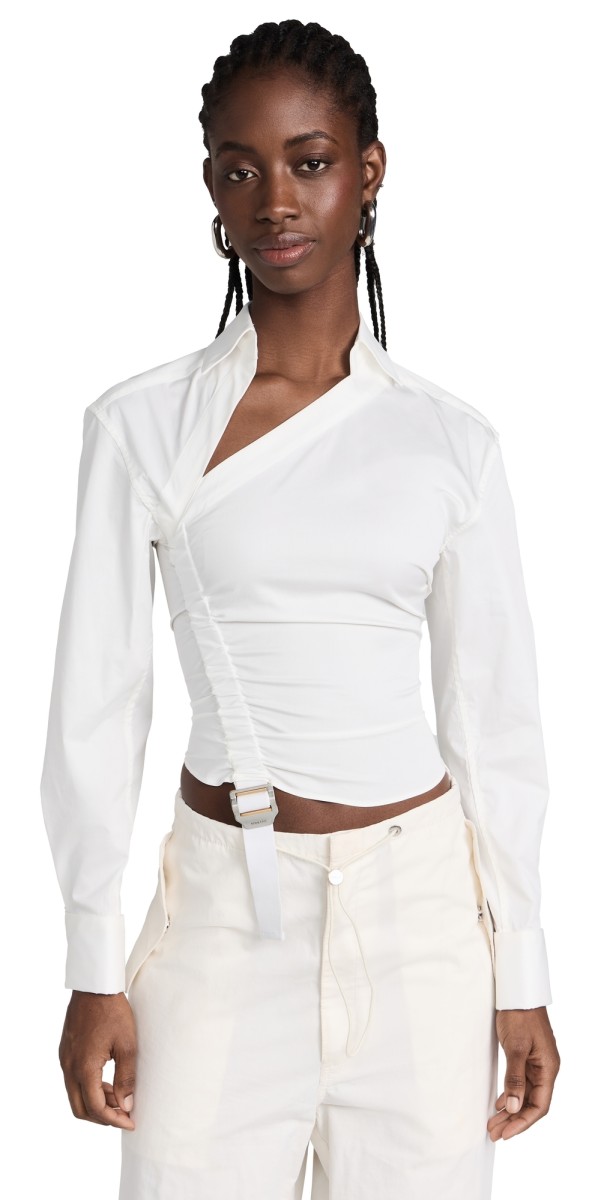 Dion Lee Safety Slider Gathered Shirt Ivory