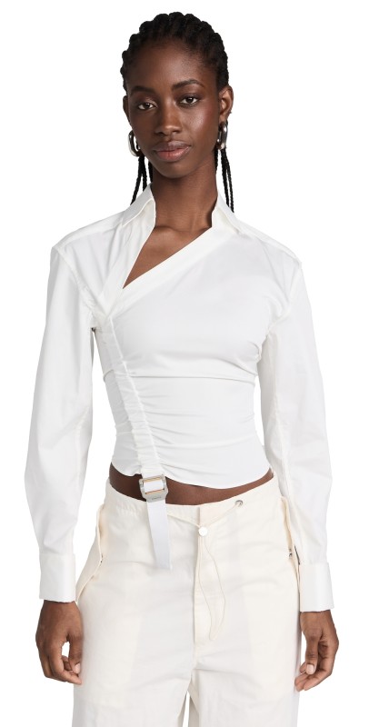 Dion Lee Safety Slider Gathered Shirt Ivory