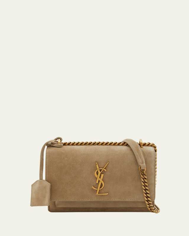 Sunset Small YSL Crossbody Bag in Suede