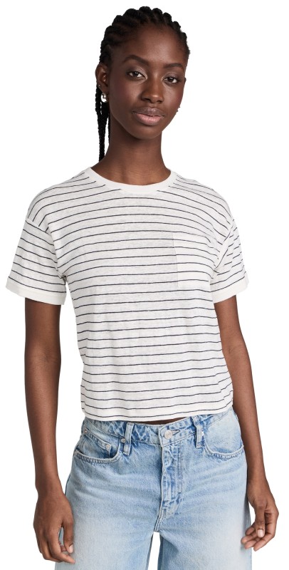 FRAME Pocket Crew Tee Navy Multi