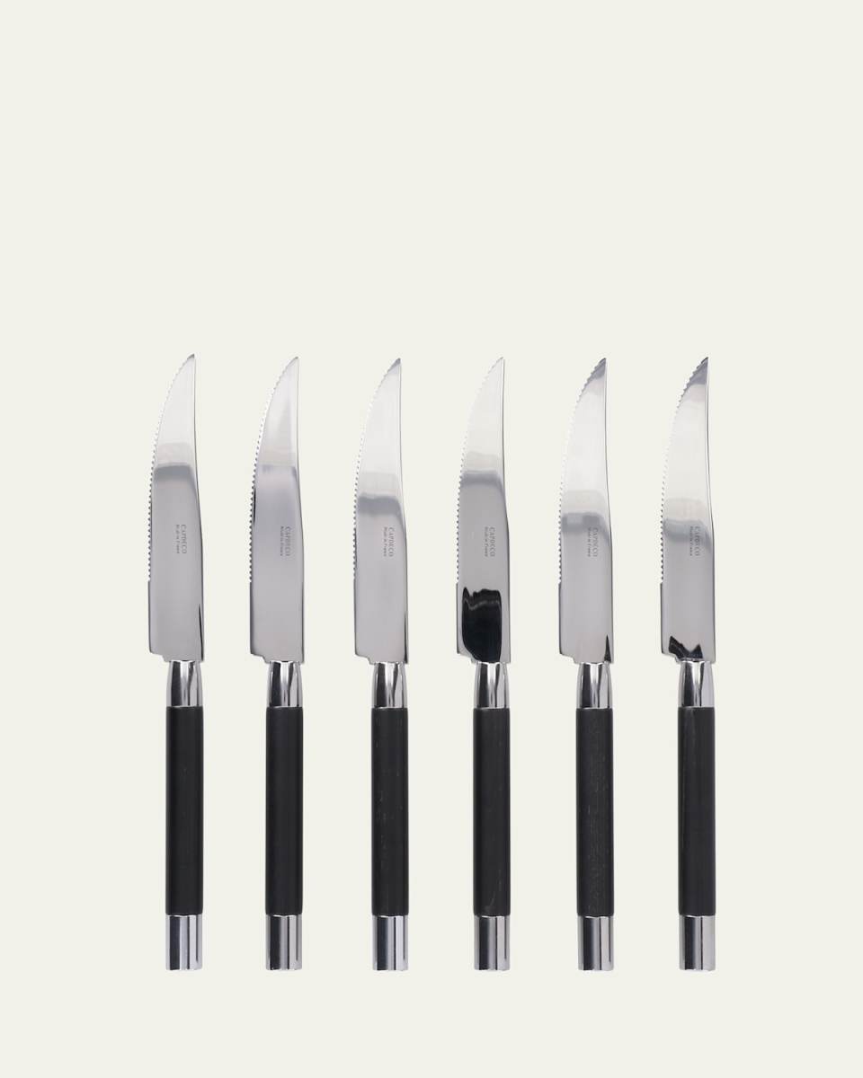Conty 6-Piece Steak Knives, Black Wood