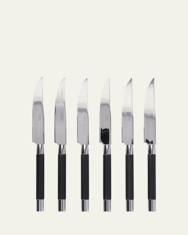 Conty 6-Piece Steak Knives, Black Wood