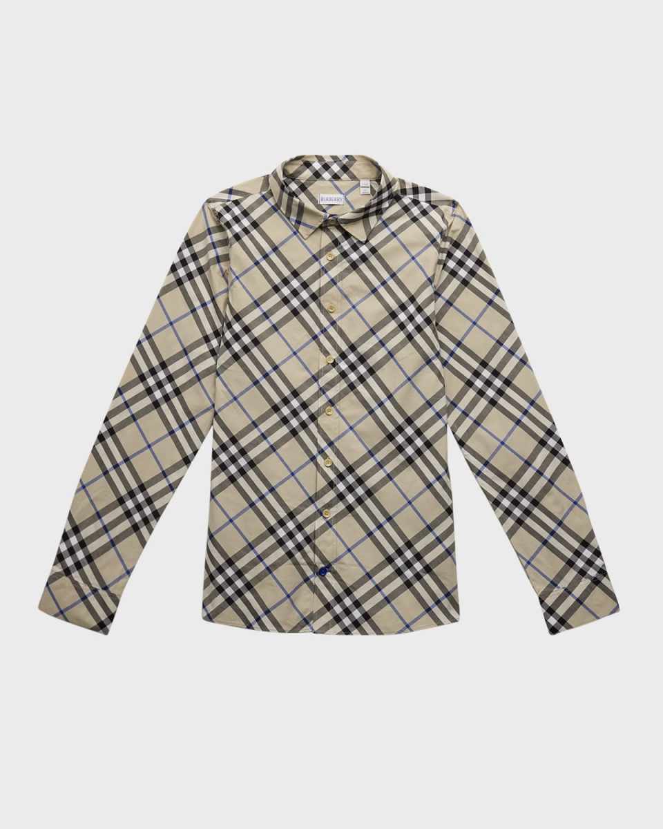 Boy's Owen Button Down Check-Print Shirt, Size 3-14