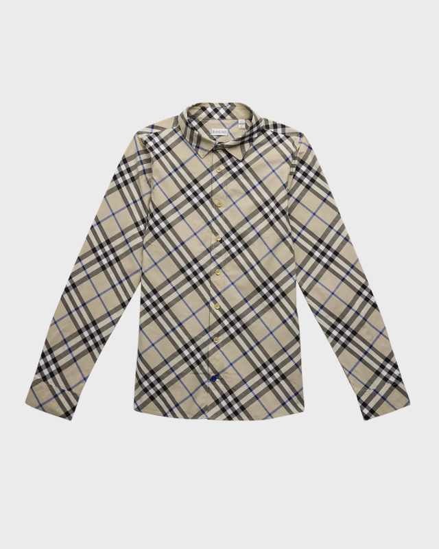 Boy's Owen Button Down Check-Print Shirt, Size 3-14