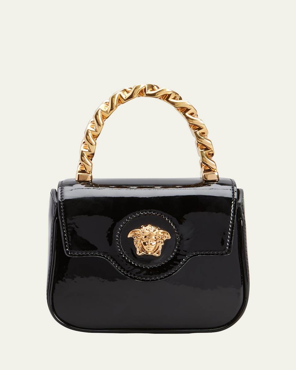 Medusa Patent Chain Top-Handle Crossbody Bag