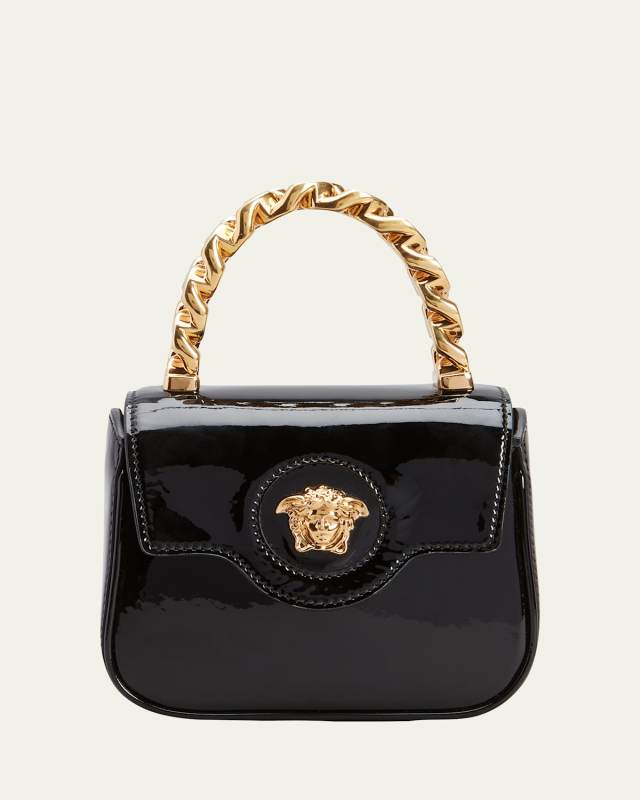 Medusa Patent Chain Top-Handle Crossbody Bag