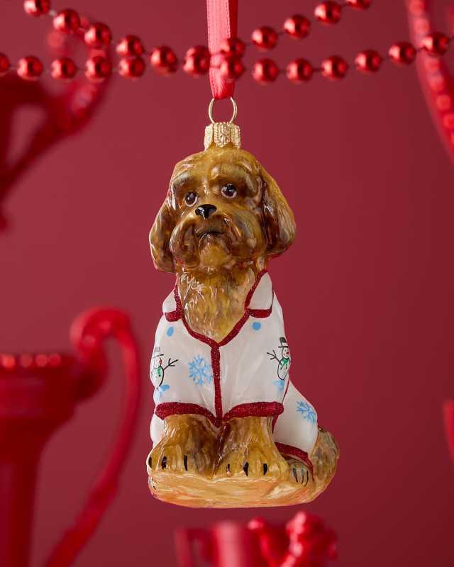Labradoodle In Christmas PJs Ornament
