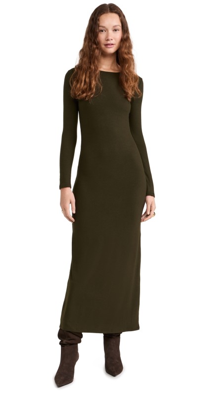 Leset Lauren Long Sleeve Maxi Dress Moss