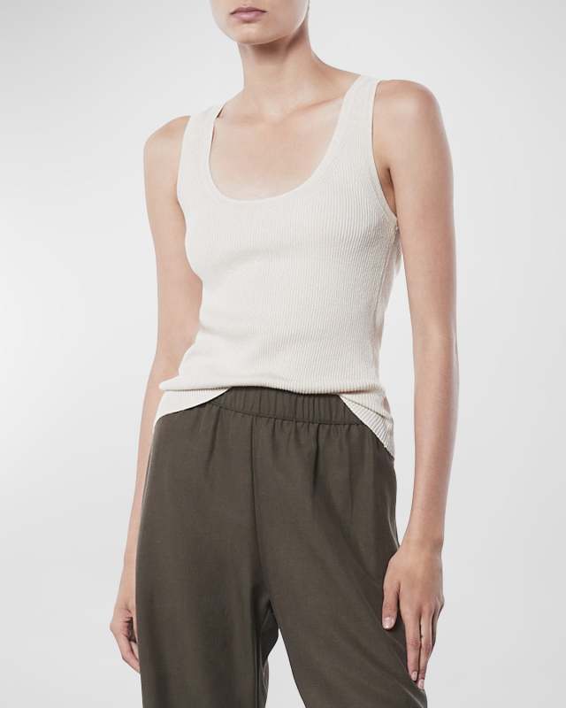 Linen Knit Scoop Tank Top