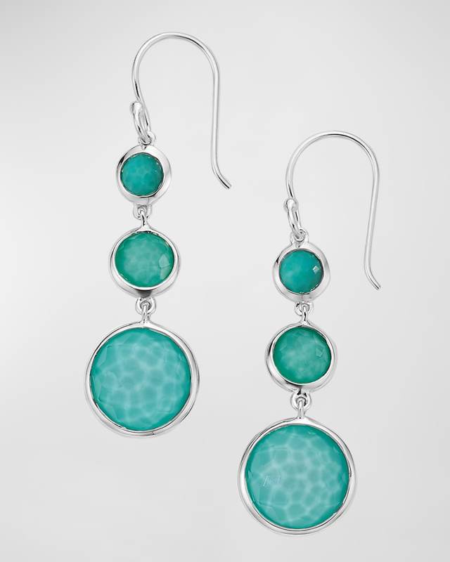 Lollitini 3-Stone Drop Earrings in Sterling Silver
