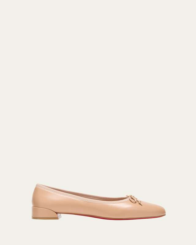 Sweet Jane Leather Red Sole Ballerina Flats
