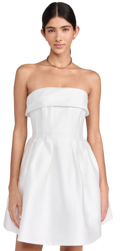 Rebecca Vallance Cristine Strapless Mini Dress Ivory