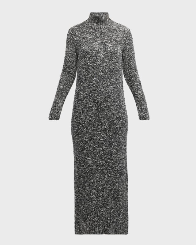 Frankie Turtleneck Boucle Knit Maxi Dress