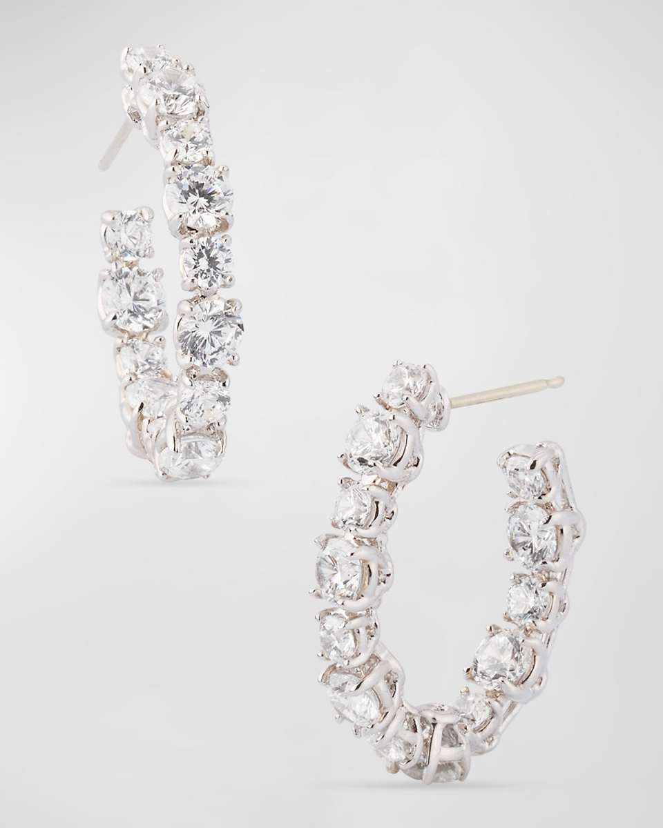 Mixed Stone Cubic Zirconia Hoop Earrings
