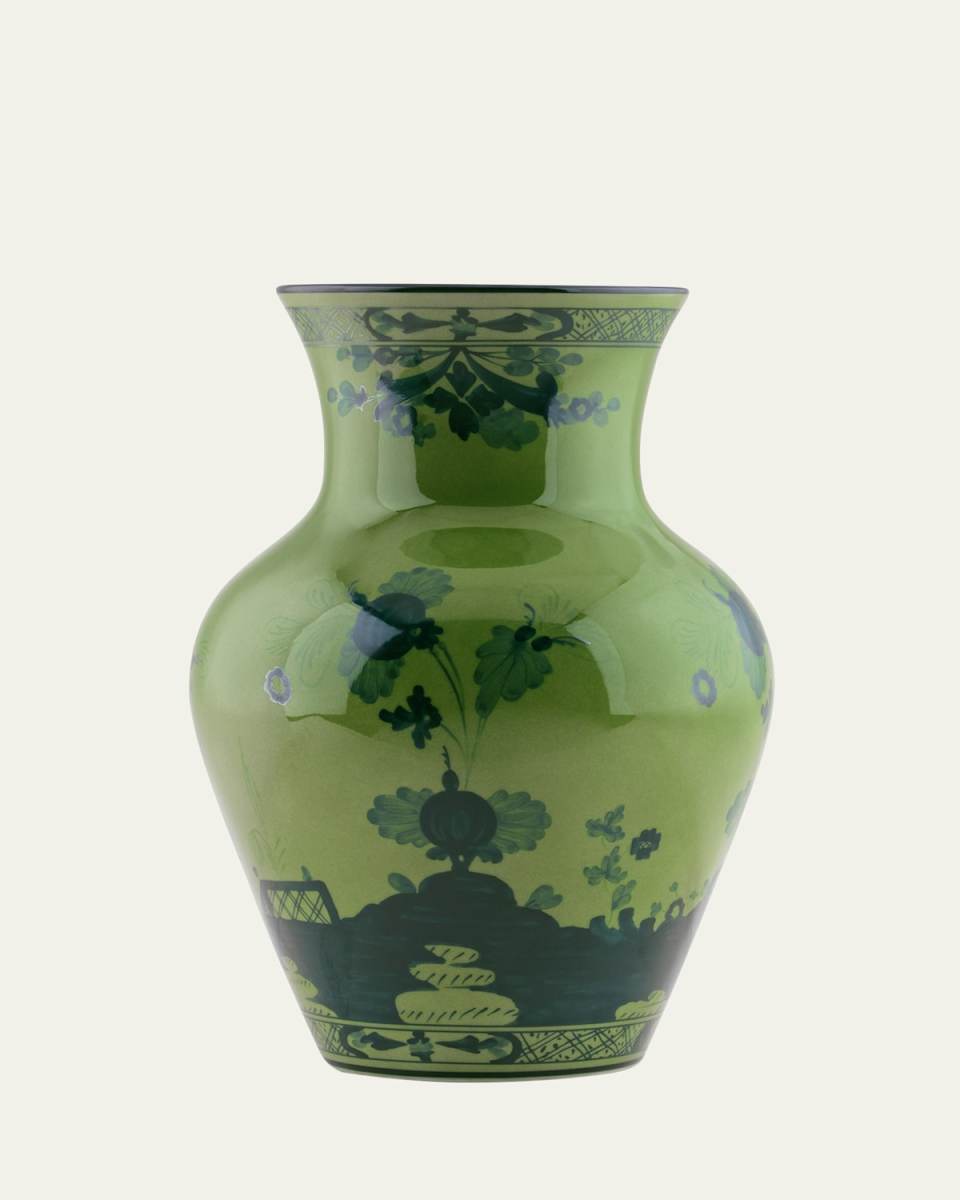 Oriente Italiano Malachite Ming Vase, 9.8"