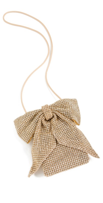 Loeffler Randall Violet Oversized Bow Crossbody Bag Gold